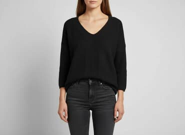 sweter z dekoltem v: Ashley Brooke, Sweter damski, rozmiar M — 7