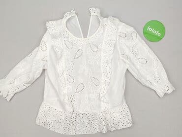 bluzki z bufiastymi rękawami białe: Women's blouse, size S — 3