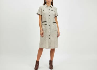 sukienki beżowa midi: Sukienka damska, rozmiar S — 1