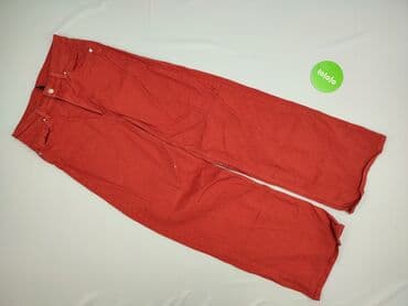 spodnie czerwone w kratę h m: H&M Divided, Material trousers for women, size M — 2