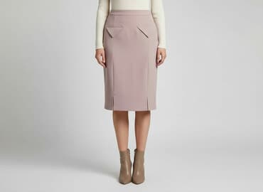 spódnice midi pudrowy róż: Spódnica damska, rozmiar S — 1