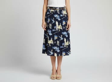 granatowa spódnice midi: Spódnica damska, rozmiar S — 5