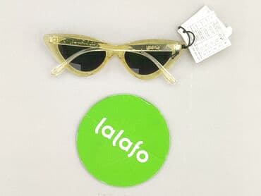 złote dodatki do zielonej sukienki: Glasses, Sunglasses, Cat eyes design, condition - Perfect — 3