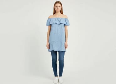 błekitna sukienki: Tunika damska, rozmiar S — 5