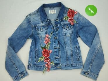 jeansy z asymetrycznym zapieciem: Denim, Kurtka jeansowa damska, rozmiar L — 2