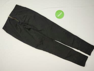 legginsy z imitacji skóry z wysokim stanem: Spodnie materiałowe damskie, S — 3