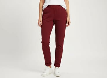 jeansy bordowe damskie: Spodnie materiałowe damskie, rozmiar M — 7