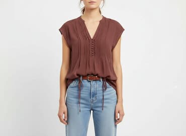 bawełniana bluzka z gumką na dole: H&M, Bluzka damska, rozmiar S — 6