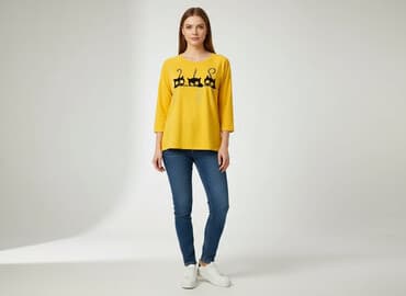 bluzka z kotem damska: Moda, Bluzka damska, rozmiar M — 1