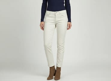 kremowe jeansy: Jeansy damskie, rozmiar M — 7