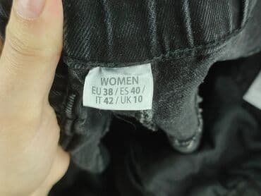 spodnie paperbag dla kogo: Jeansy damskie, rozmiar M — 5