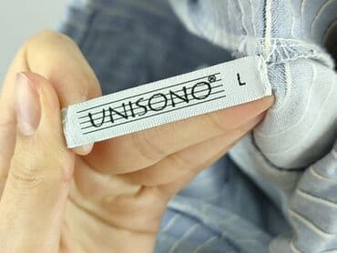 krótkie spodenki z lampasami: Unisono, Spodnie materiałowe damskie, rozmiar L — 4