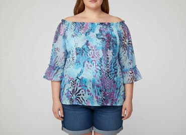 bluzki wieczorowe plus size: Women's blouse, size 4XL — 1