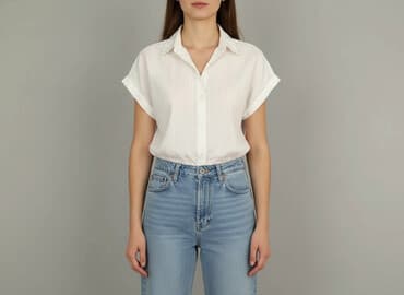 białe prążkowane bluzki: Bluzka damska, rozmiar S — 1