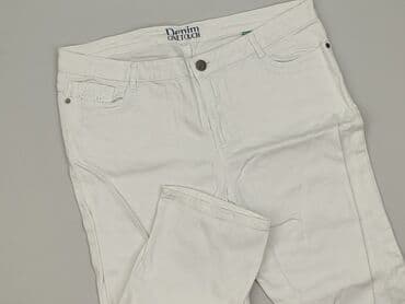 biale szerokie jeansy: Denim, Spodnie 3/4 damskie, rozmiar XL — 1