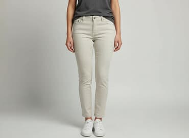 beżowe jeansy damskie: Jeansy damskie, rozmiar L — 6