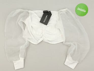 bluzki z transparentnymi rękawami: PrettyLittleThing, Top damski, rozmiar M — 2