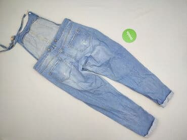 jeansy mom fit z dziurami bershka: Bershka, Ogrodniczki damskie, rozmiar L — 3