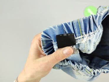 spodnie szeroki: Spodnie jeansowe, 9-12 miesięcy, stan - Idealny — 4