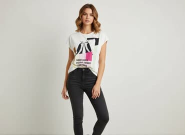 marynarka i koszulka: SZACHOWNICA, T-shirt damski, rozmiar S — 6