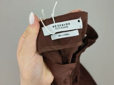 koszulka w paski reserved: Spodnie materiałowe damskie, L — 5