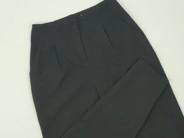 spodnie z wysokim stanem czarne eleganckie: Material trousers for women, size S — 2
