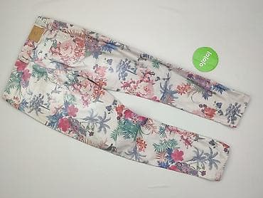 bluzy wiosenne: Damskie spodnie w kwiatowy wzór - Krój: dopasowany, nogawki — 3