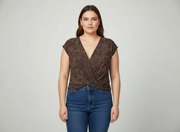 sukienka z karczkiem: E-vie, Bluzka damska, 4XL — 8