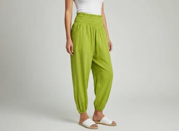 Material trousers for women, size M