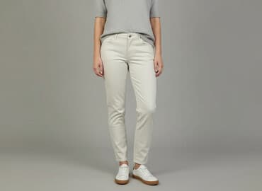 białe cargo bershka: Bershka, Spodnie materiałowe damskie, rozmiar S — 6