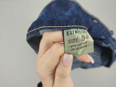 jeansy plus size wysoki stan: Spodnie 3/4 damskie, rozmiar XL — 4