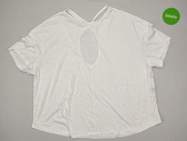 biała koszulka damska z długim rękawem: Shein Curve, T-shirt damski, rozmiar 4XL — 2