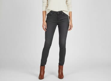 baggy grey jeans: Denim, Jeansy damskie, rozmiar M — 5