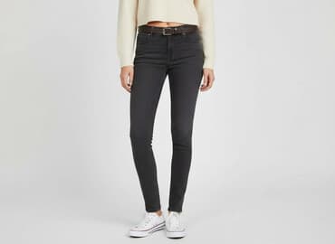 czarne skinny jeans: H&M, Jeansy damskie, rozmiar XS — 7