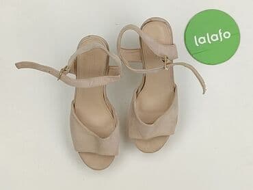 czarne sandały na koturnie born2be: Bershka, Sandały damskie, rozmiar 39 — 2