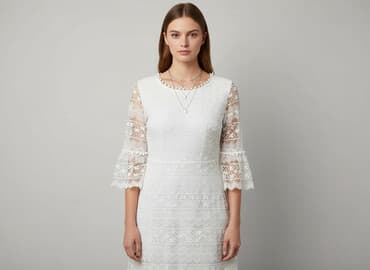 sukienki na wesele z gipiury i koronki: Women`s dress, size S — 1