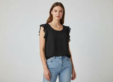 eleganckie bluzki czarne: Bluzka damska, rozmiar M — 5