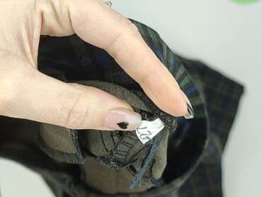 rajstopy w kratę: Spodnie materiałowe damskie, rozmiar S — 4