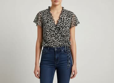 bluzki z szyfonowymi rękawami: Bluzka damska, rozmiar S — 1