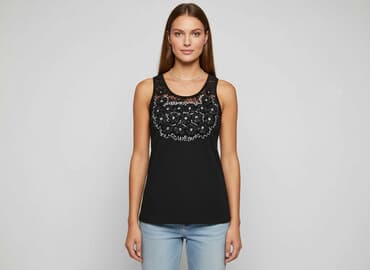 koszulka na ramiączkach jedwabna: Vanilia, T-shirt damski, rozmiar S — 6