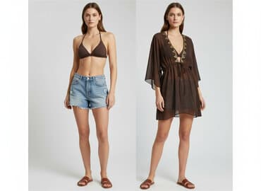 ubrania na plaże: Tunika damska, rozmiar S — 1