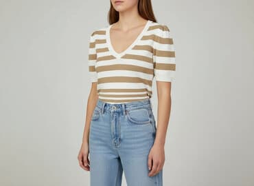 bluzki damskie paski: T-shirt damski, rozmiar S — 6