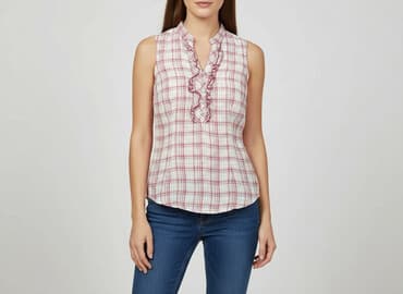 bluzki w kratkę czerwona: Colours of the World, Women's blouse, size S — 1