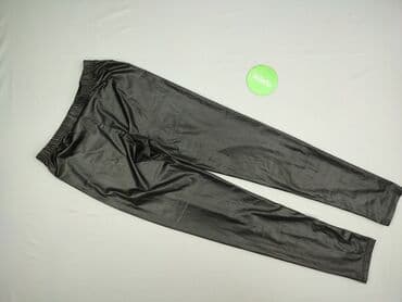 czarne legginsy z wysokim stanem push up: Legginsy Ze skóry ekologicznej damskie, rozmiar XL — 3
