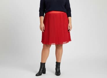 czerwone spódnice plisowane: Chic, Spódnica damska, rozmiar 4XL — 1