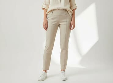 spodnie ze szwem z przodu: Spodnie materiałowe damskie, rozmiar M — 6