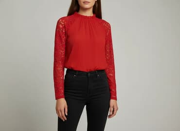 czerwona bluzki wieczorowe: Bluzka damska, rozmiar S — 1