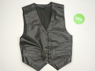 kurtki skorzane zara: Męska kamizelka skórzana - Materiał: prawdziwa skóra (etykieta “Real — 2