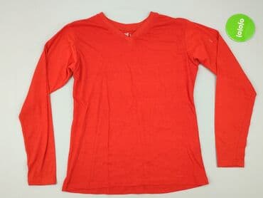 czerwona bluzki z dekoltem v: Cleve, T-shirt damski, rozmiar S — 3