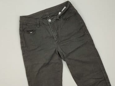 szare szerokie jeansy: Jeansy damskie, rozmiar S — 1